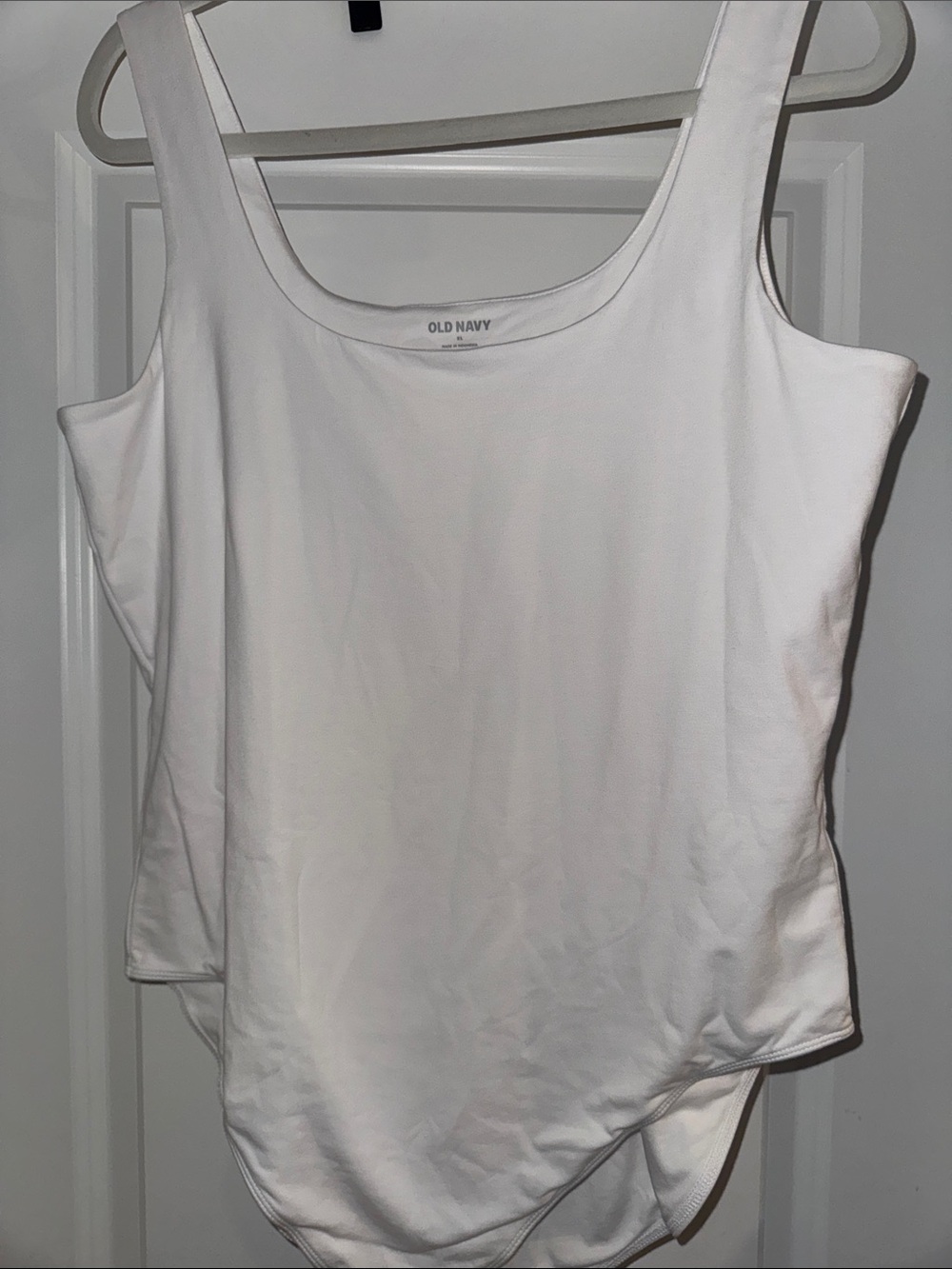 Old Navy White Tank Top bodysuit with Scoop Neck